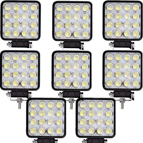 Set 8 proiectoare 16 LED 48W auto OFF-ROAD, IP 67