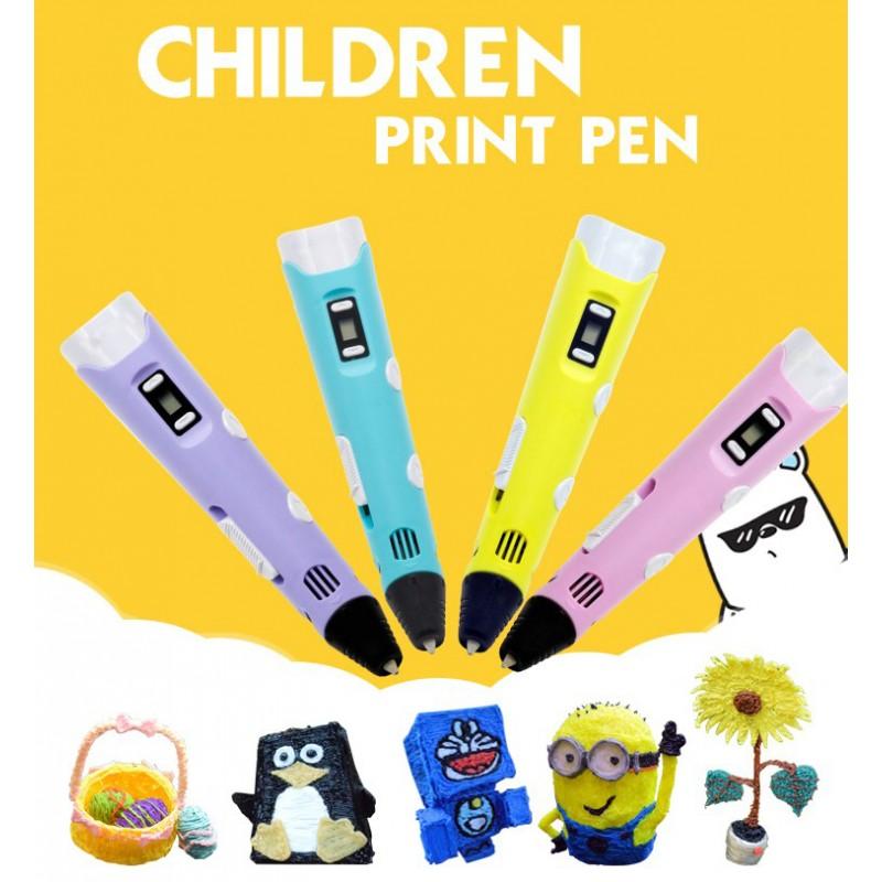 Creion Stilou 3D cu afisaj si filamente pentru desenat in spatiu pentru incepatori