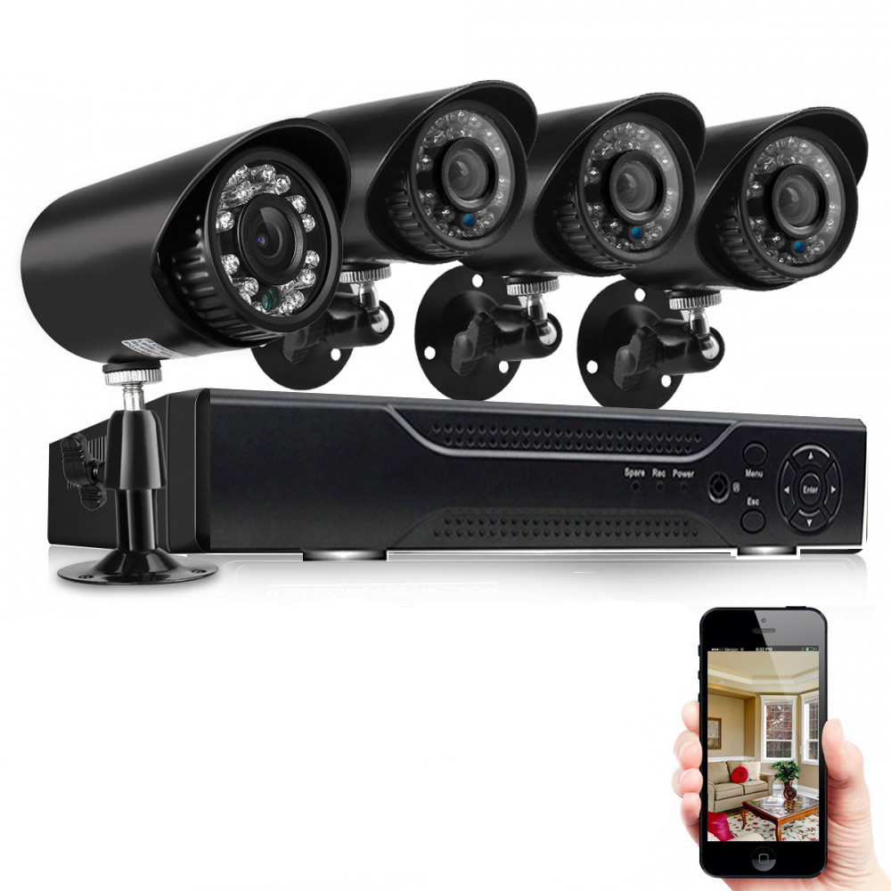 Sistem de supraveghere FULL HD Kit DVR cu 4 camere exterior / interior