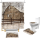 Set baie 4 piese: perdea, covorase si husa de toaleta, Rustic Farm