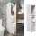 Dulap vertical baie, 3 compartimente, 80 cm, Alb