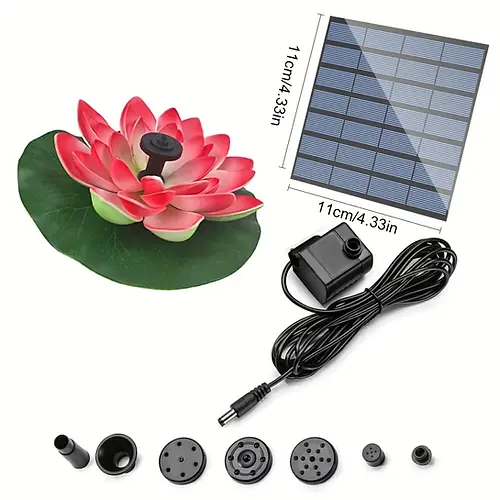 Fantana solara arteziana, floare de lotus, decoratiune Plutitoare