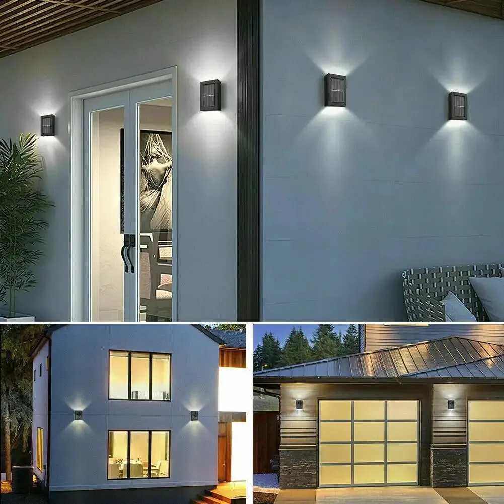 Set 4 x lampa solara 4 LED lumina bidirectionala