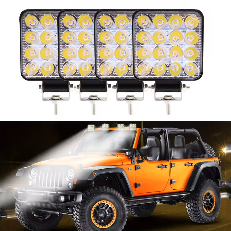 Set 4 proiectoare LED auto offroad 48W, 16 LED, 12V-24V