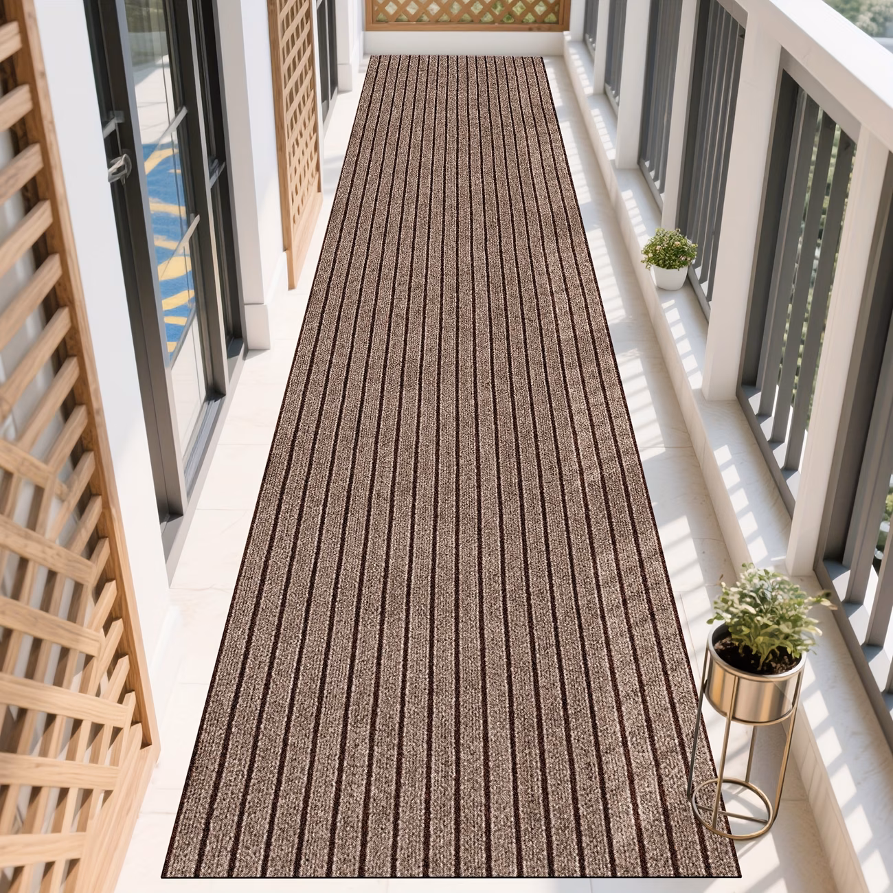 Covor adeziv 45x300 cm maro - traversa moderna