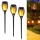 Set 6 x Lampa solara tip torta cu efect flacara, 50 cm