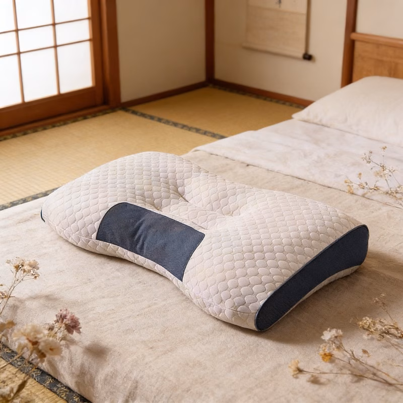 Set 2 x Perna cervicala ergonomica, invelis din bumbac