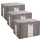 Set 3 cutii pliabile pentru depozitare, 24L, 66L, 100L, Gri