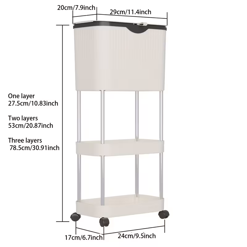 Carucior organizator cu 3 niveluri si roti