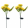 Set 2x lampa solara 3 flori, 70 cm, Floarea Soarelui