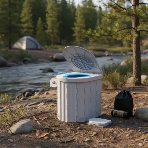 Toaleta portabila, pliabila pentru camping, Gri