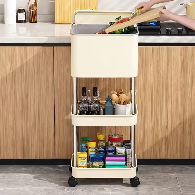 Carucior organizator cu 3 niveluri si roti