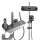Set Premium: coloana dus, alama-cupru, 4 functii, butoane piano, gri grafit