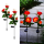 Set 2 x Lampa solara Trandafir Rosu, 3 flori LED