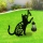 Set 2 x Lampa solara de gradina, decoratiune metalica, Pisica