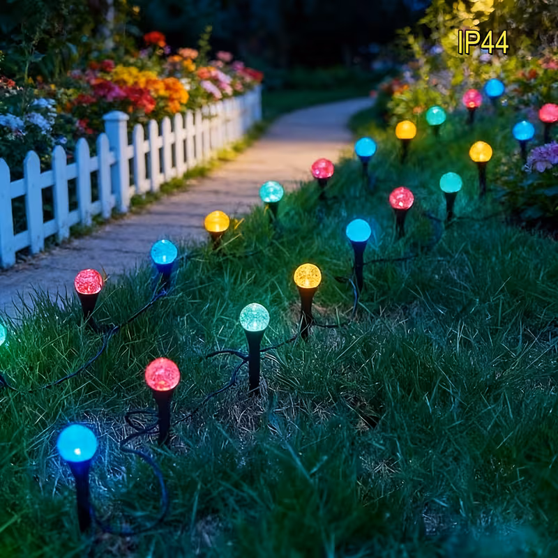 Lampa solara gradina cu 20 bulbi LED, Waterproof, Multicolor