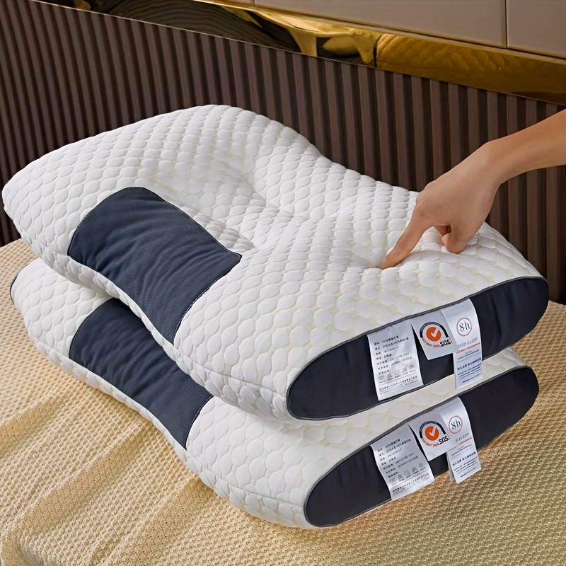 Perna cervicala ergonomica, invelis din bumbac tricotat